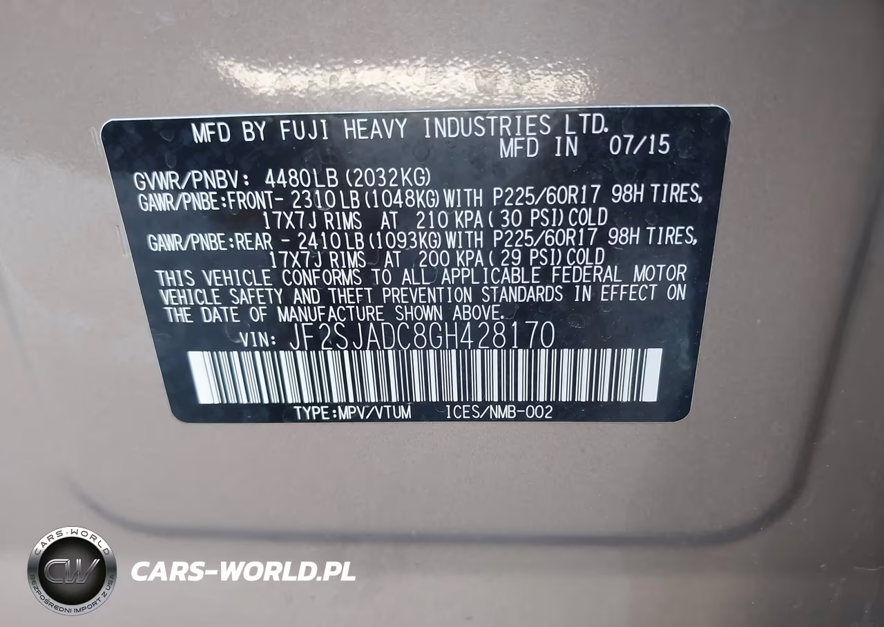 2016 Subaru Forester 2.5I Premium VIN:JF2SJADC8GH428170 - 9
