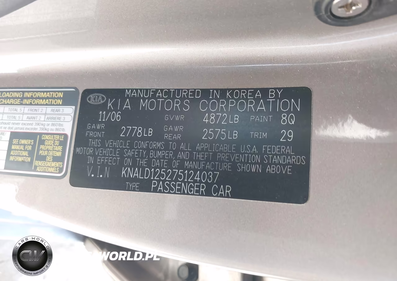 2007 Kia Amanti VIN:KNALD125275124037 - 9