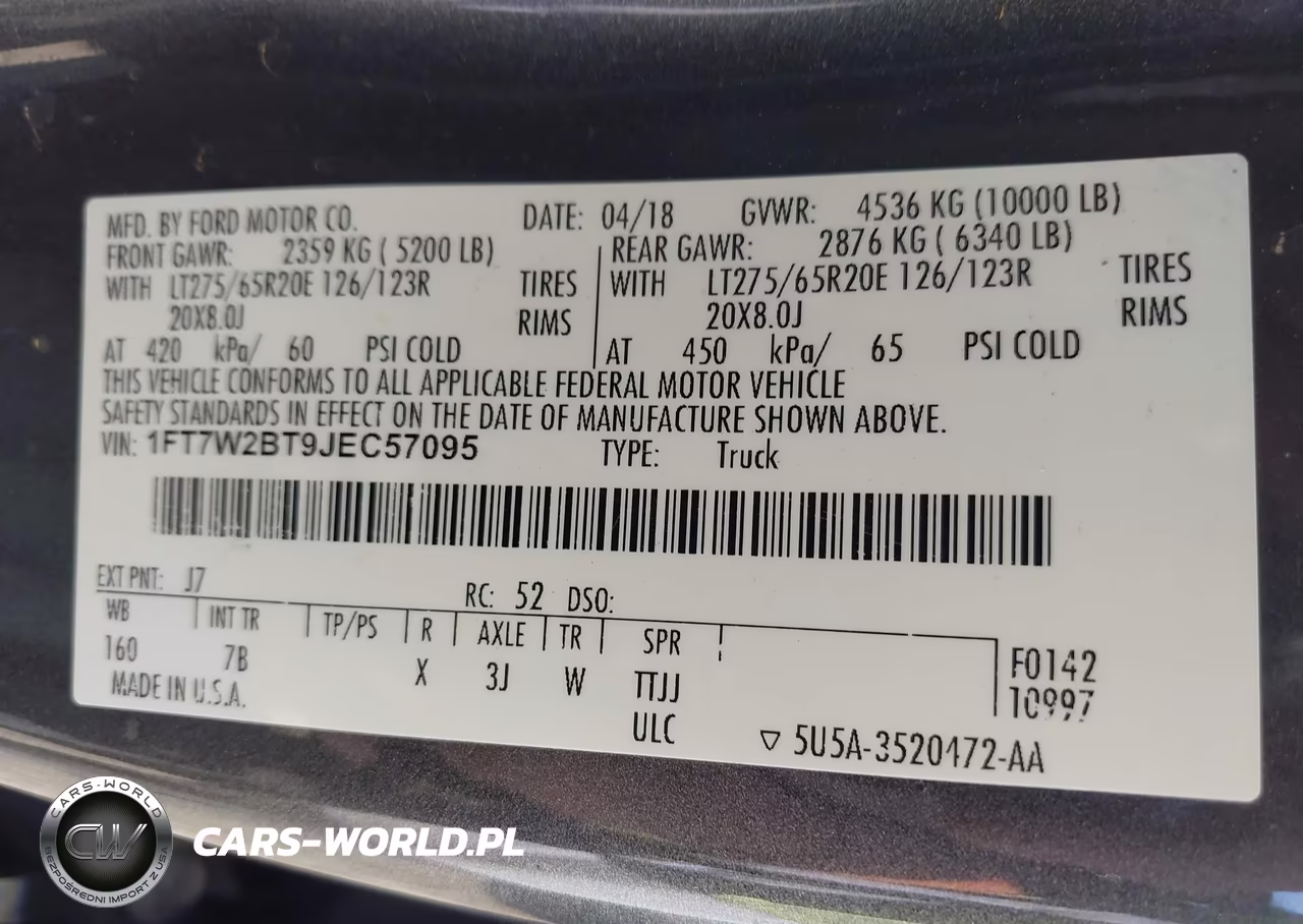 2018 Ford F-250 Platinum VIN:1FT7W2BT9JEC57095 - 9