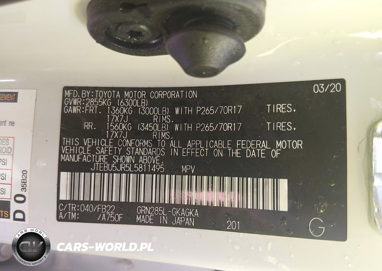 2020 Toyota 4Runner Sr5 VIN:JTEBU5JR5L5811495 - 9