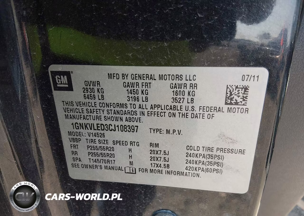 2012 Chevrolet Traverse Ltz VIN:1GNKVLED3CJ108397 - 9