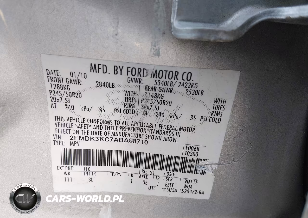 2010 Ford Edge Limited VIN:2FMDK3KC7ABA88710 - 9