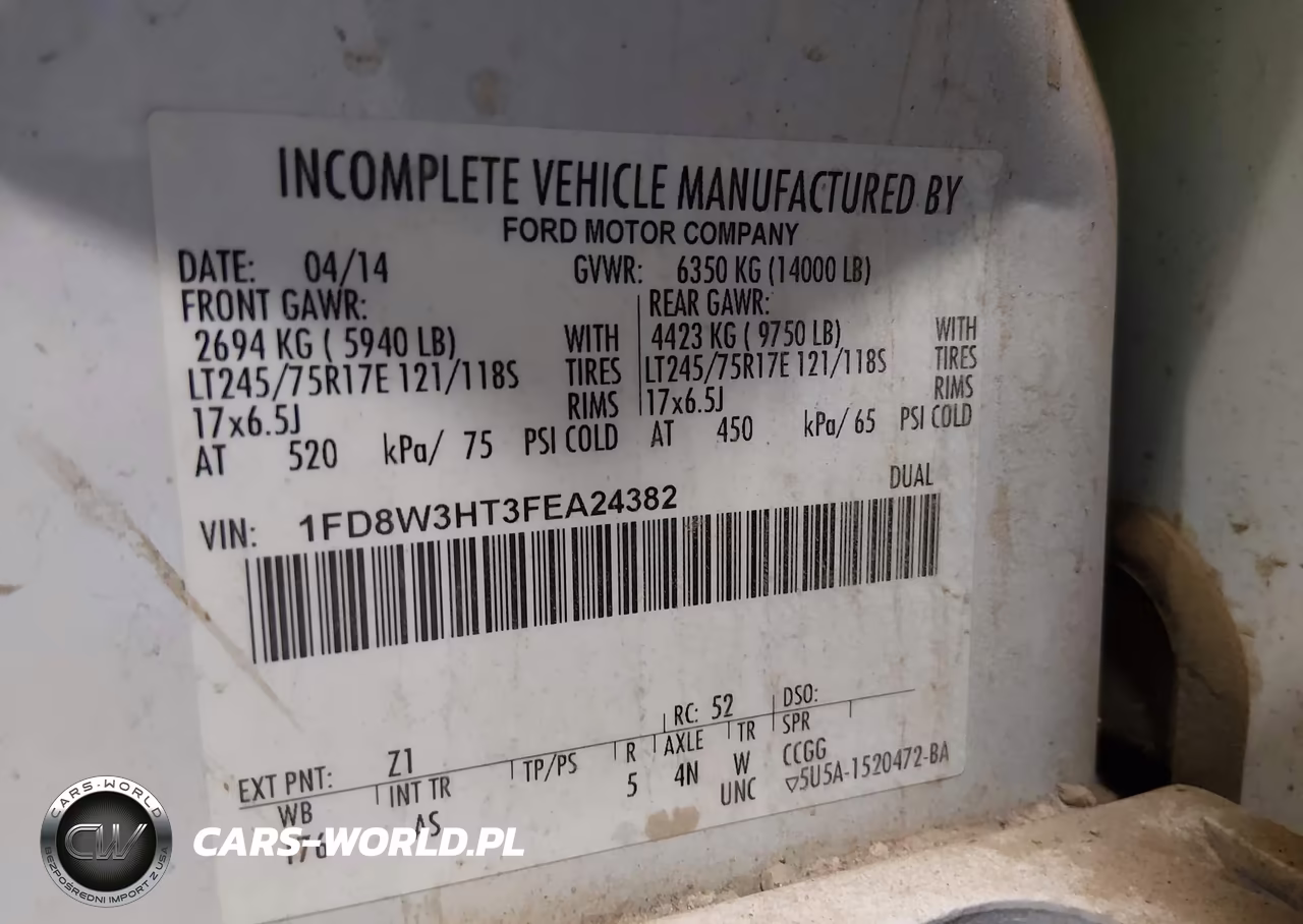 2015 Ford F-350 Chassis Xl VIN:1FD8W3HT3FEA24382 - 9