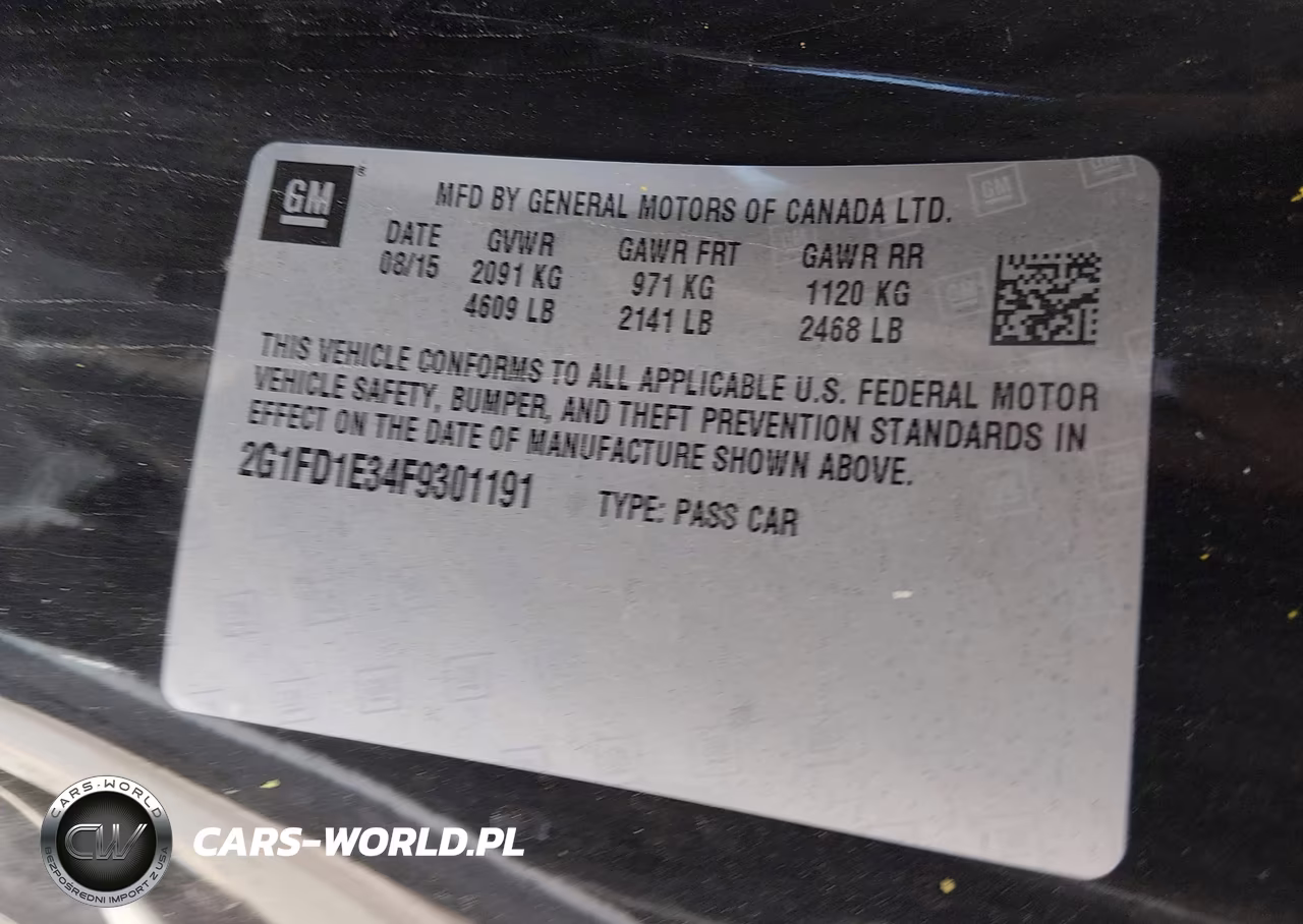 2015 Chevrolet Camaro 1Lt VIN:2G1FD1E34F9301191 - 9