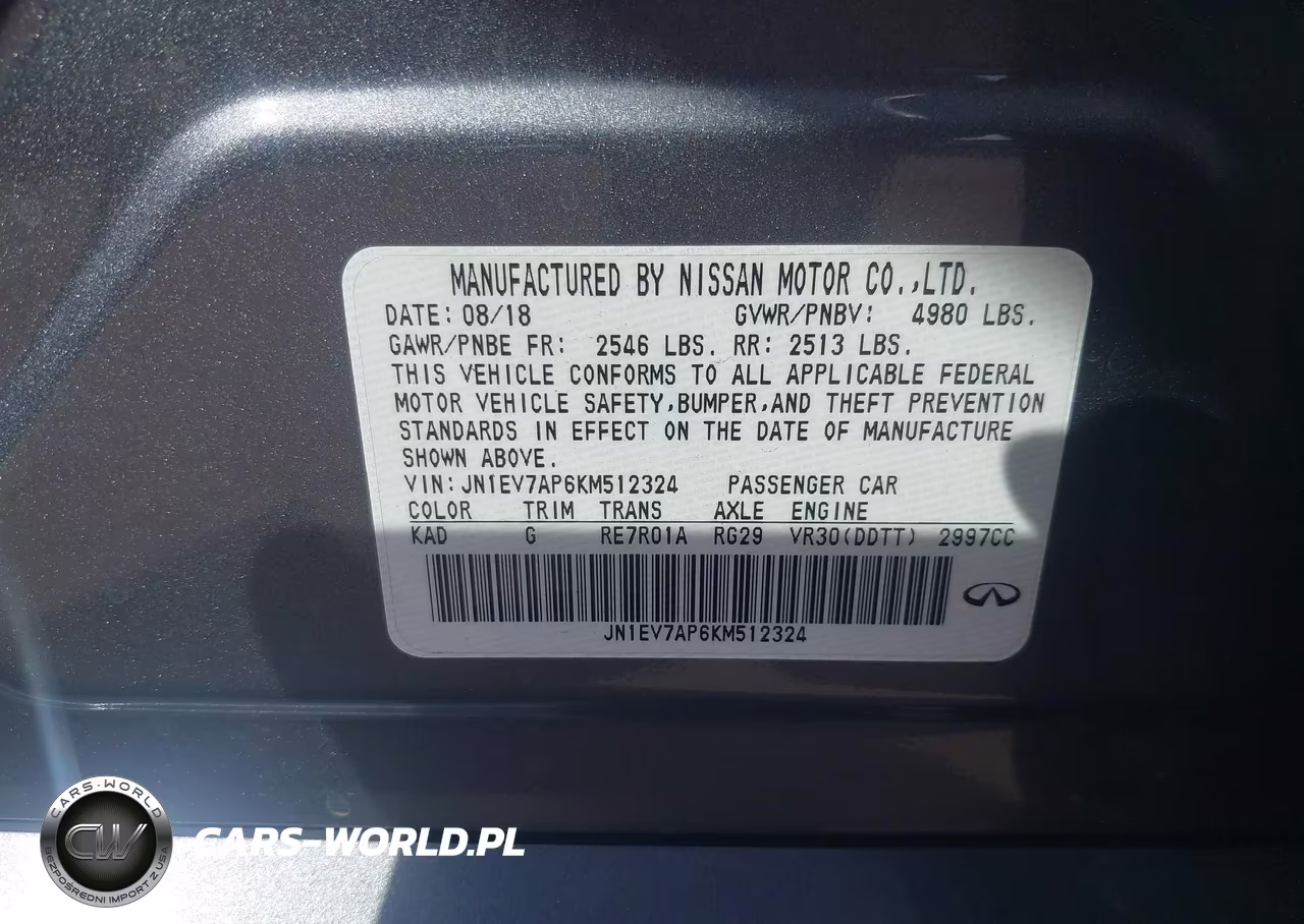2019 Infiniti Q50 3.0T Sport VIN:JN1EV7AP6KM512324 - 9