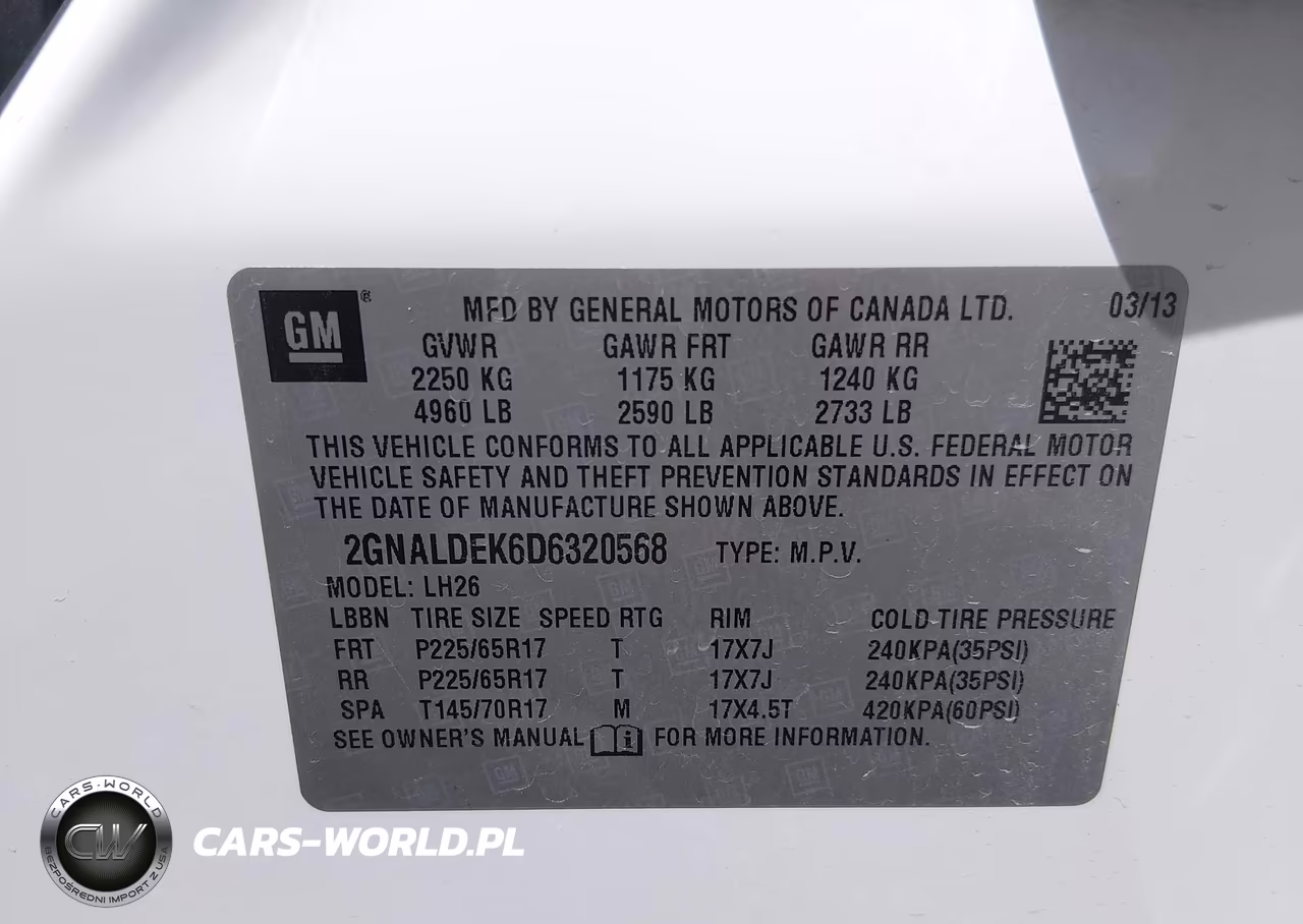 2013 Chevrolet Equinox 1Lt VIN:2GNALDEK6D6320568 - 9