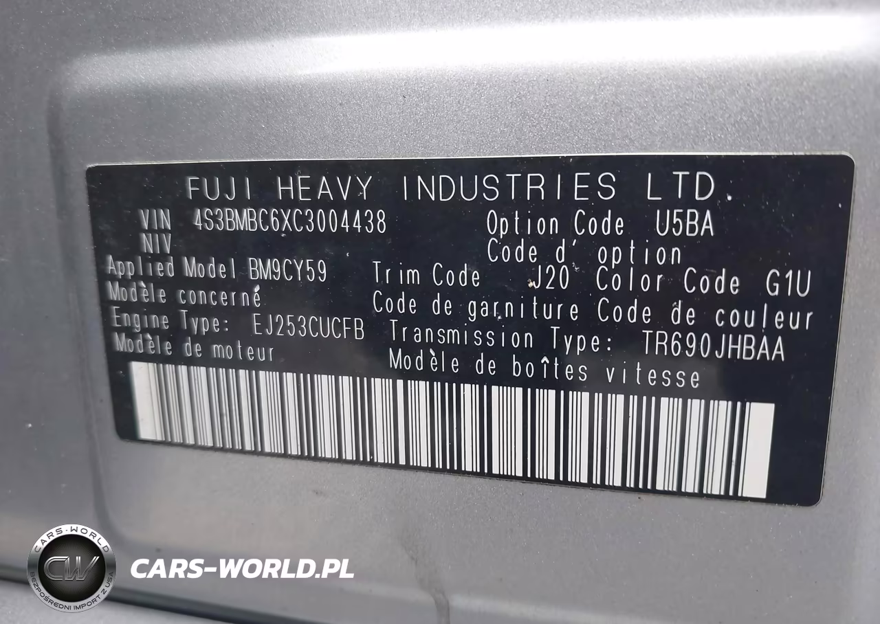 2012 Subaru Legacy 2.5I Premium VIN:4S3BMBC6XC3004438 - 9
