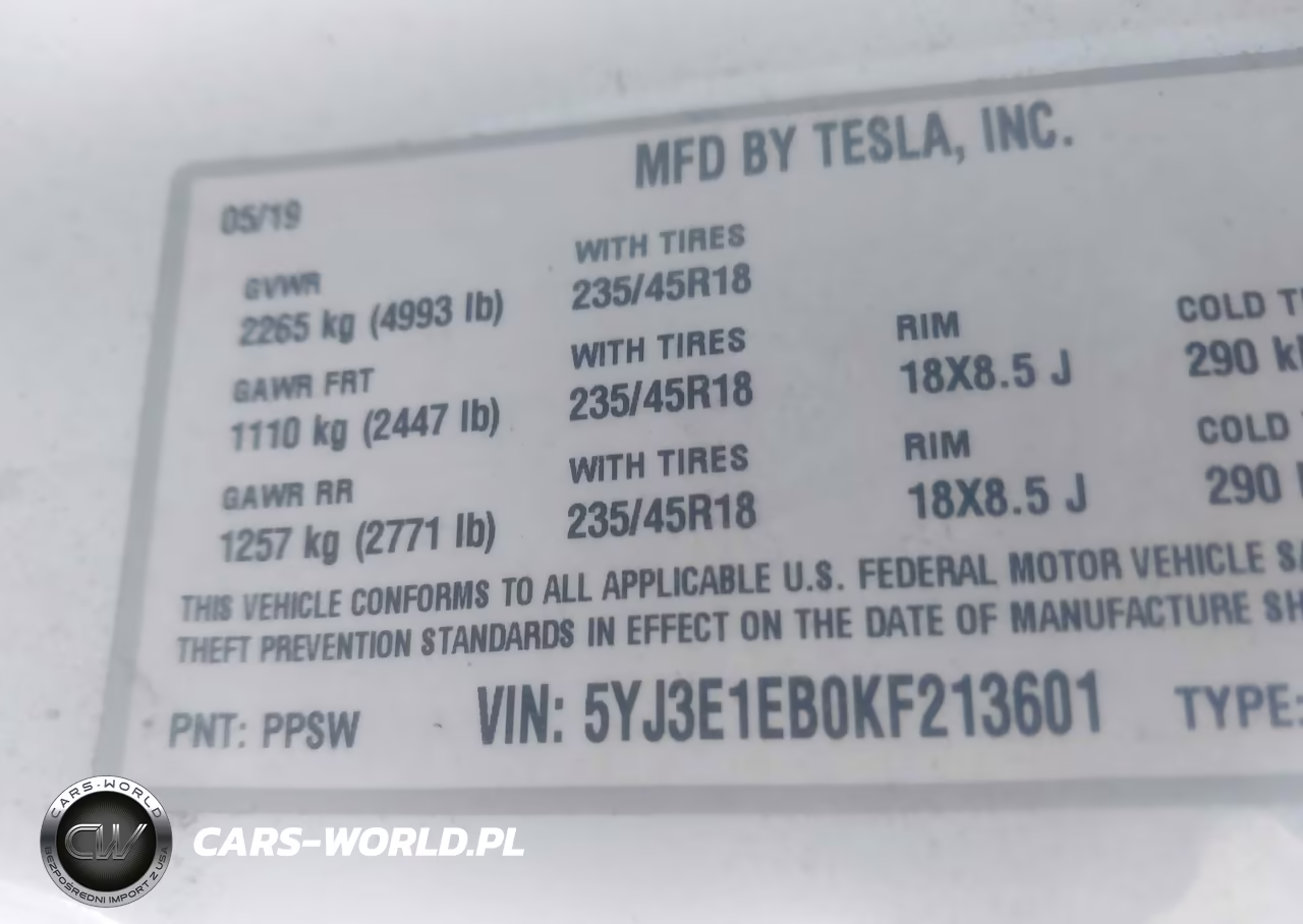 2019 Tesla Model 3 Long Range-Performance VIN:5YJ3E1EB0KF213601 - 9