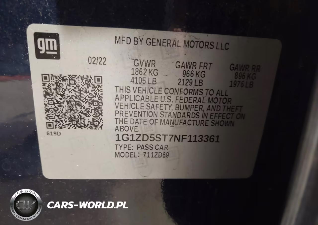 2022 Chevrolet Malibu Fwd Lt VIN:1G1ZD5ST7NF113361 - 9