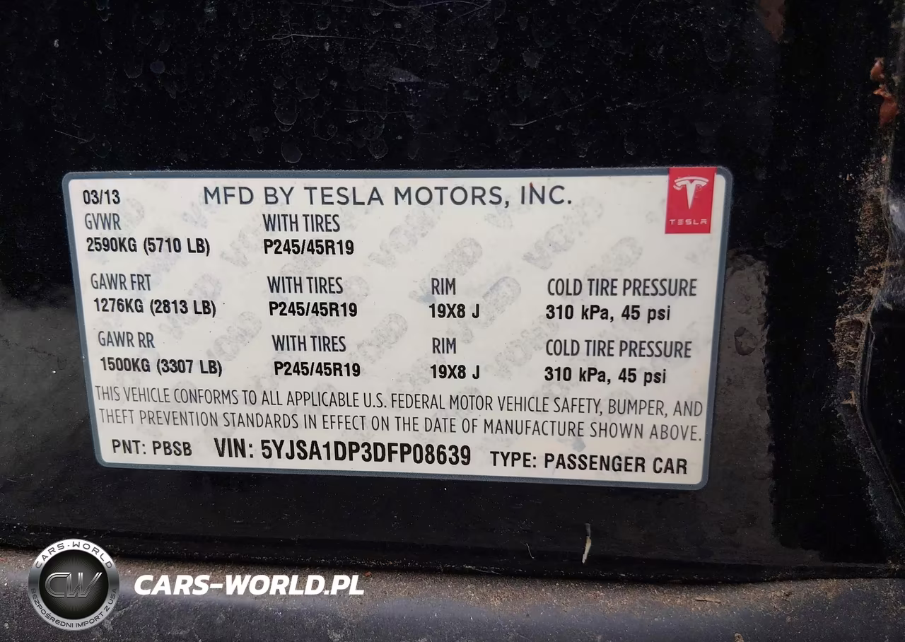 2013 Tesla Model S Performance VIN:5YJSA1DP3DFP08639 - 9