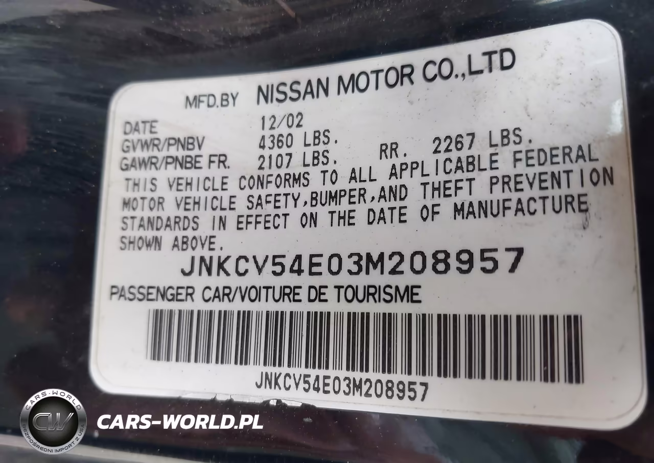 2003 Infiniti G35 Base W-6 Speed Manual VIN:JNKCV54E03M208957 - 9