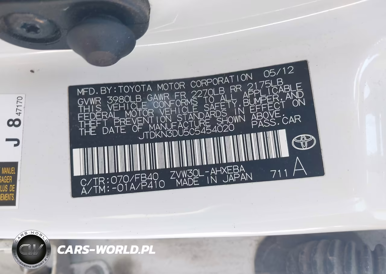 2012 Toyota Prius Three VIN:JTDKN3DU5C5454020 - 9