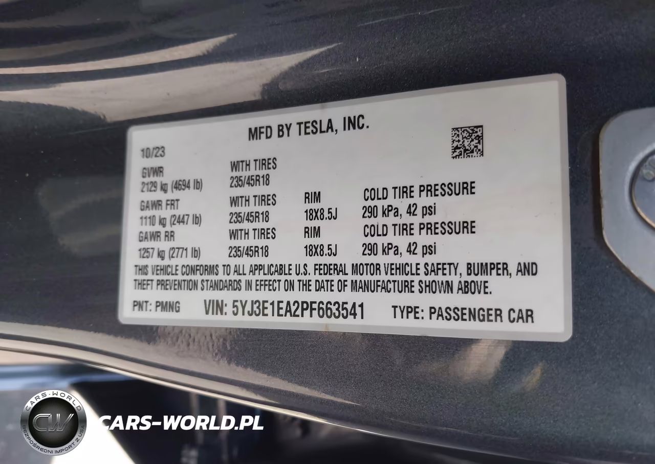 2023 Tesla Model 3 Rear-Wheel Drive VIN:5YJ3E1EA2PF663541 - 9