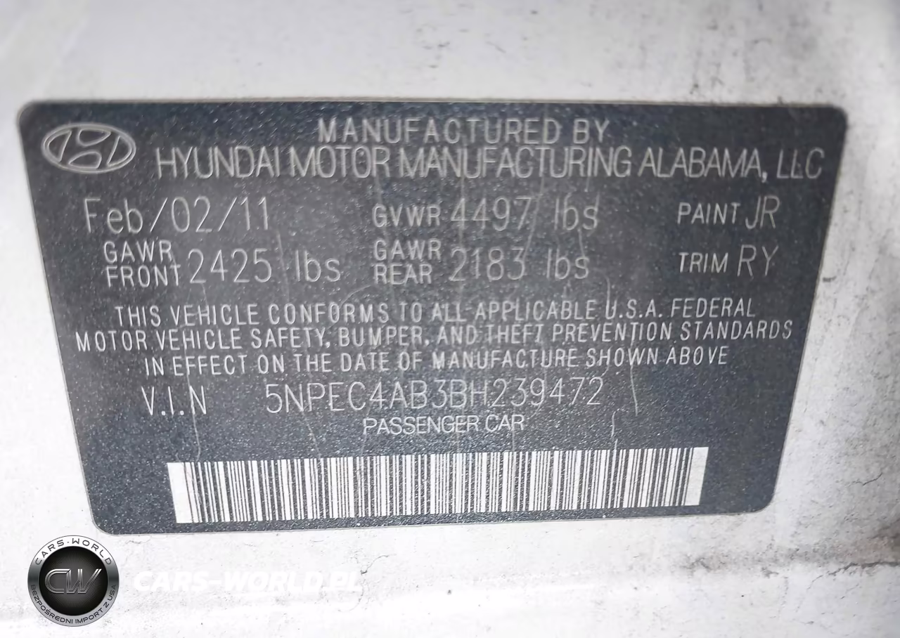 2011 Hyundai Sonata Se 2.0T VIN:5NPEC4AB3BH239472 - 9