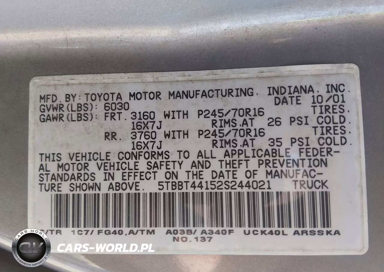 2002 Toyota Tundra Sr5 V8 VIN:5TBBT44152S244021 - 9