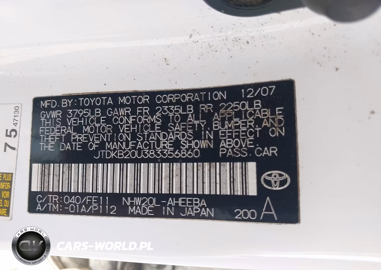 2008 Toyota Prius VIN:JTDKB20U383356860 - 9