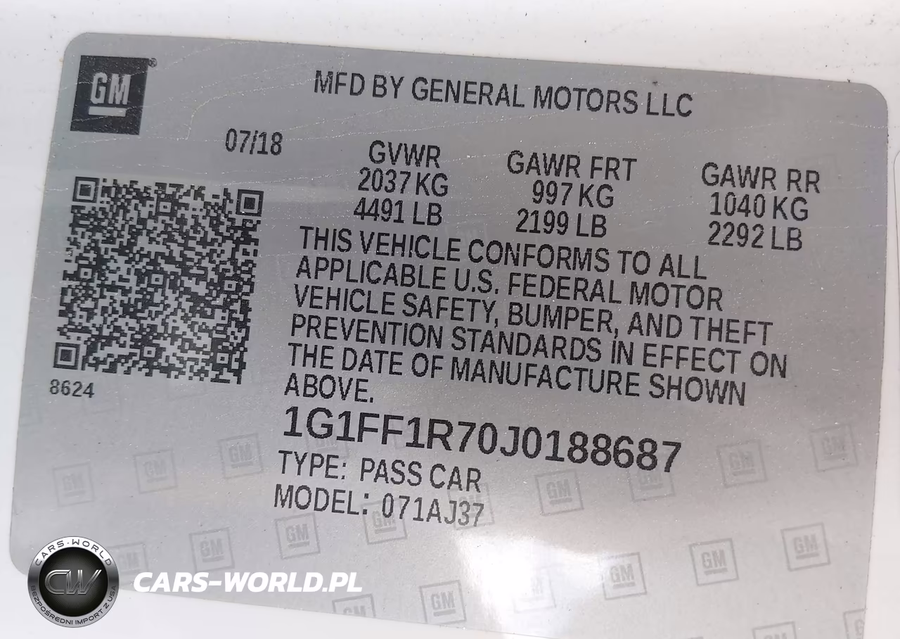 2018 Chevrolet Camaro 1Ss VIN:1G1FF1R70J0188687 - 9