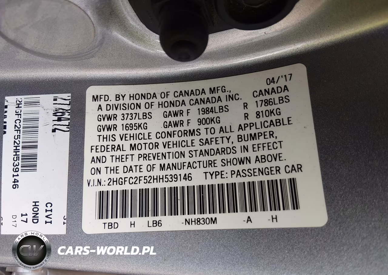 2017 Honda Civic Lx VIN:2HGFC2F52HH539146 - 9