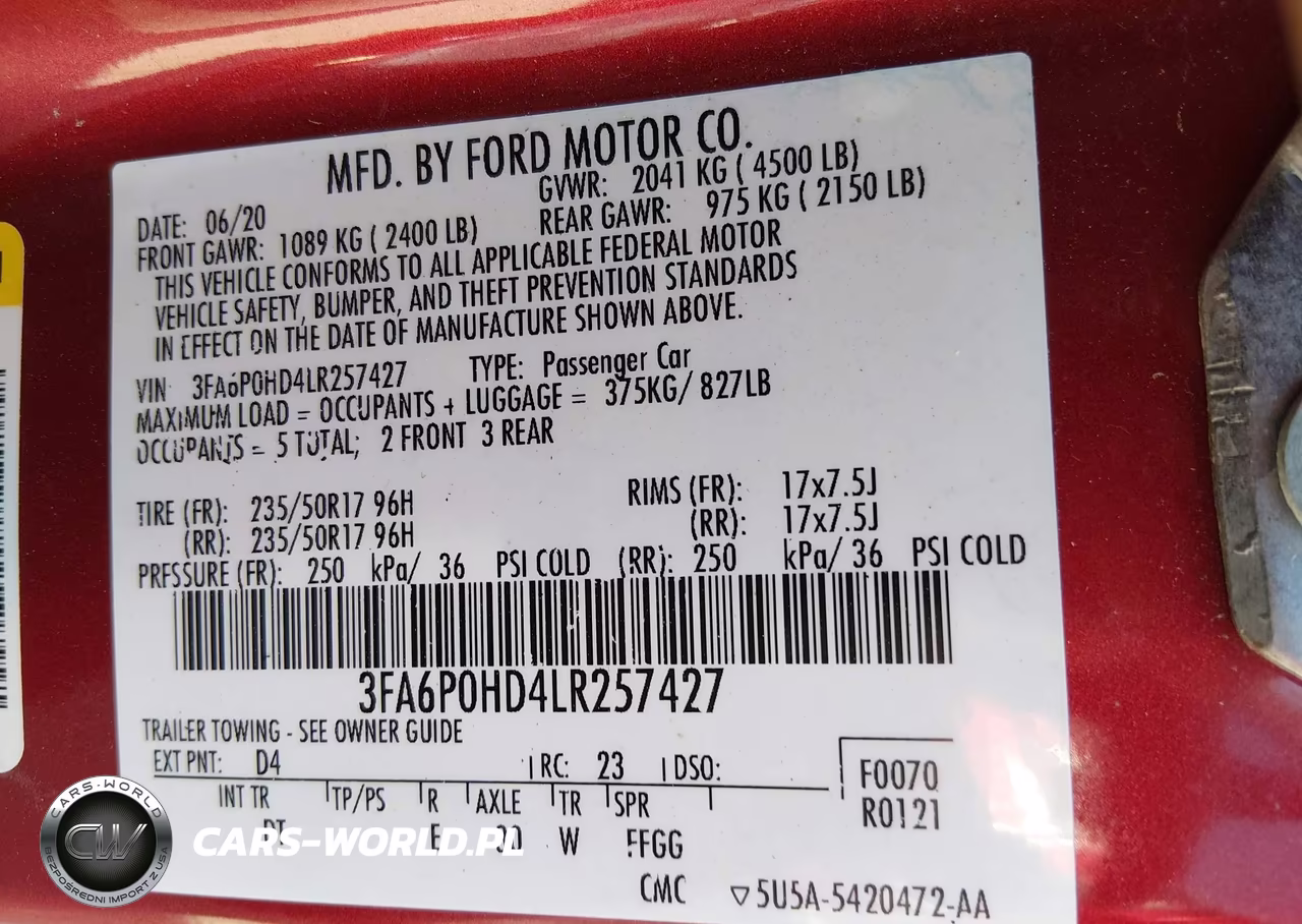 2020 Ford Fusion Se VIN:3FA6P0HD4LR257427 - 9