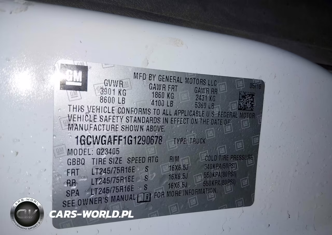 2016 Chevrolet Express 2500 Work Van VIN:1GCWGAFF1G1290678 - 9