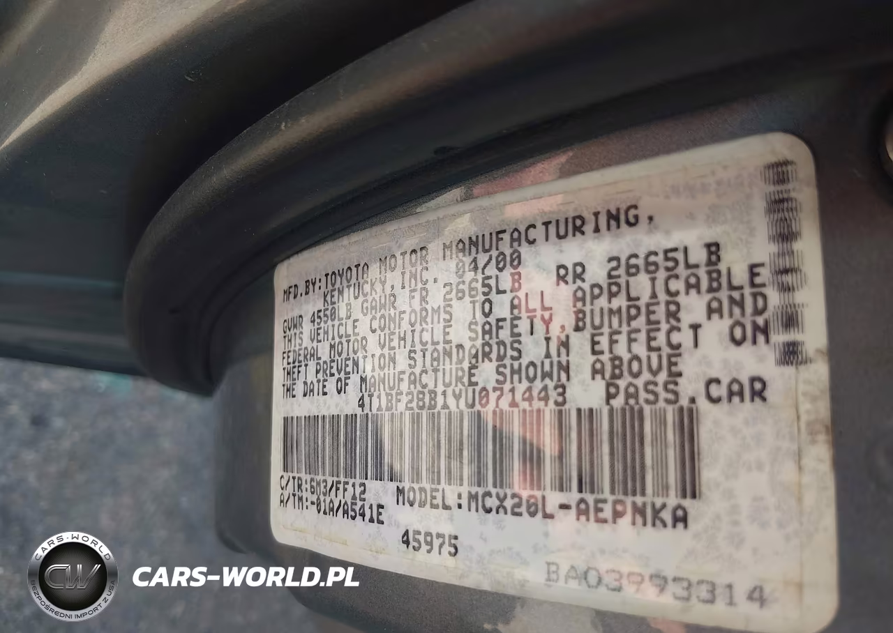 2000 Toyota Avalon Xl VIN:4T1BF28B1YU071443 - 9
