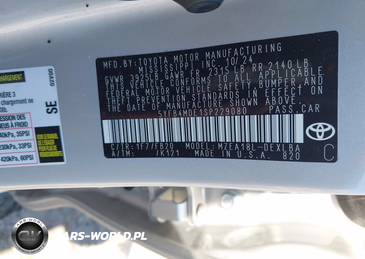 2025 Toyota Corolla Le VIN:5YFB4MDE1SP229080 - 9