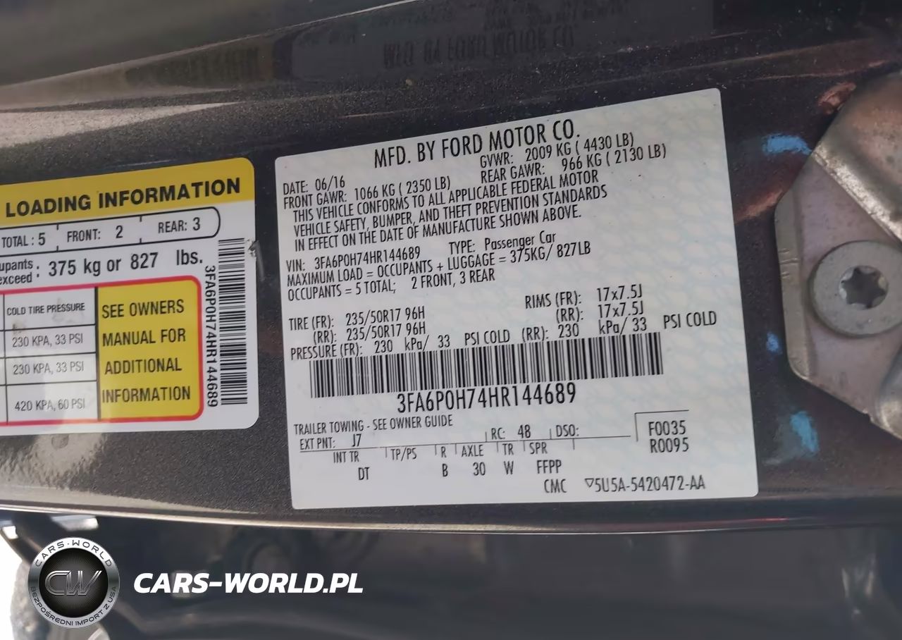 2017 Ford Fusion Se VIN:3FA6P0H74HR144689 - 9