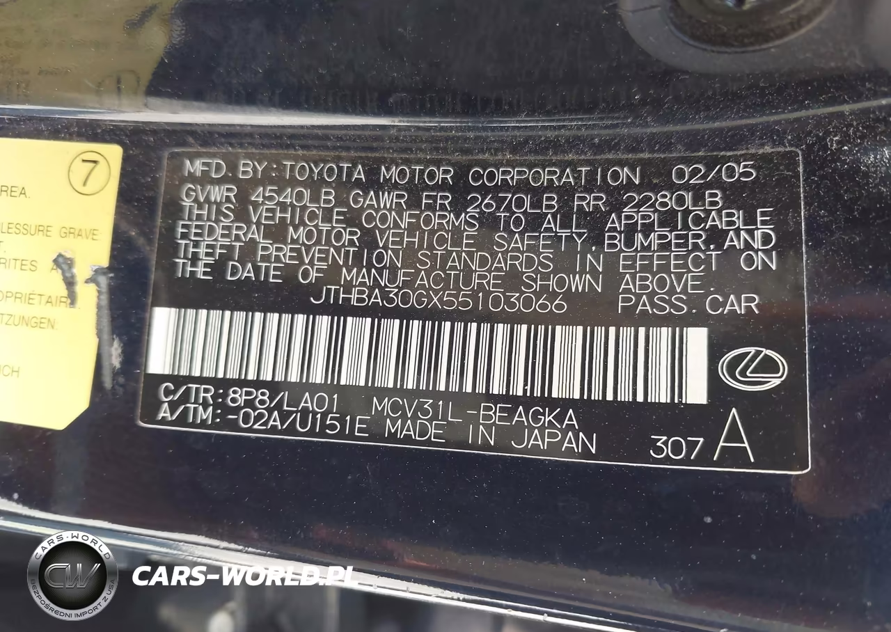 2005 Lexus Es 330 VIN:JTHBA30GX55103066 - 9