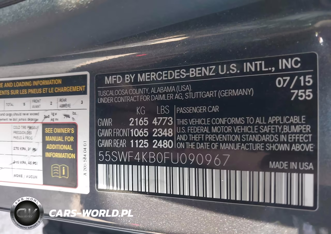 2015 Mercedes-Benz C 300 4Matic VIN:55SWF4KB0FU090967 - 9
