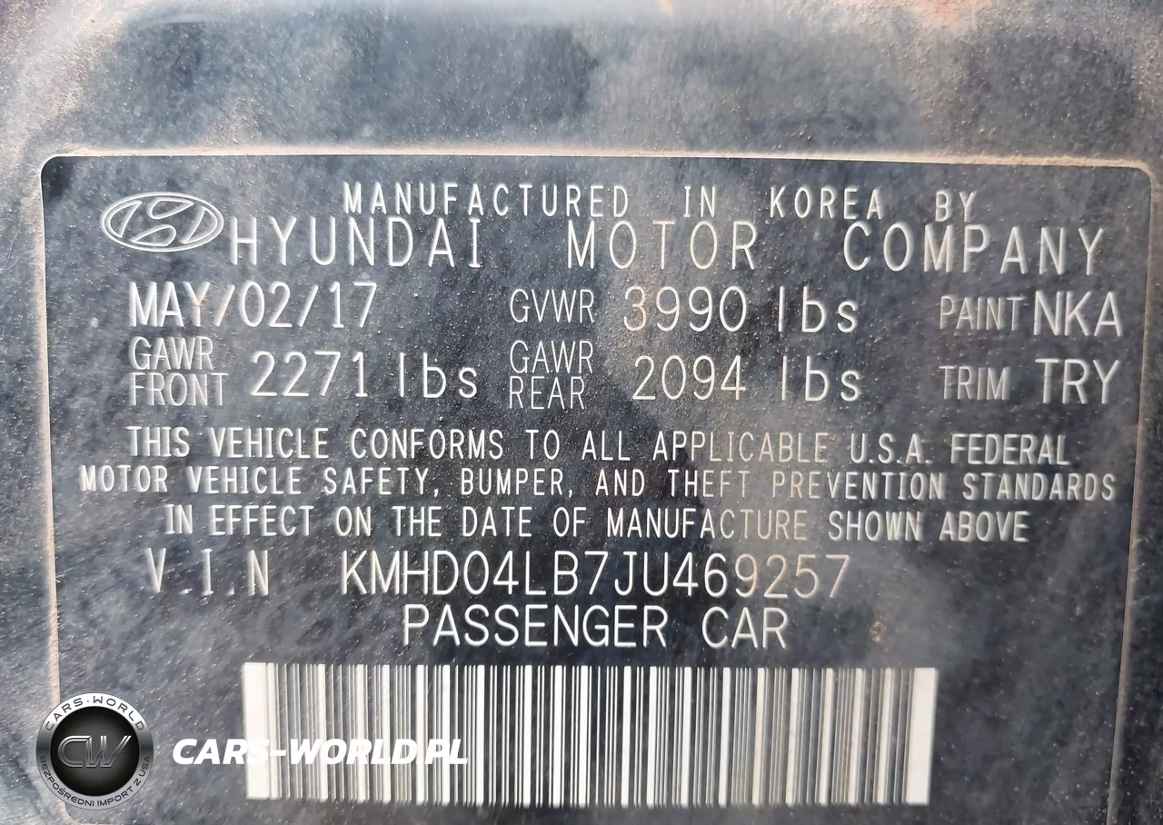 2018 Hyundai Elantra Sport VIN:KMHD04LB7JU469257 - 9