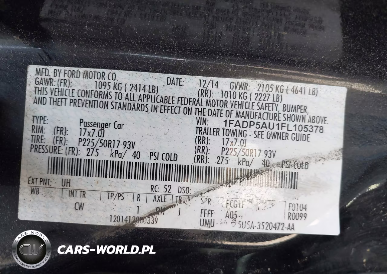 2015 Ford C-Max Hybrid Se VIN:1FADP5AU1FL105378 - 9