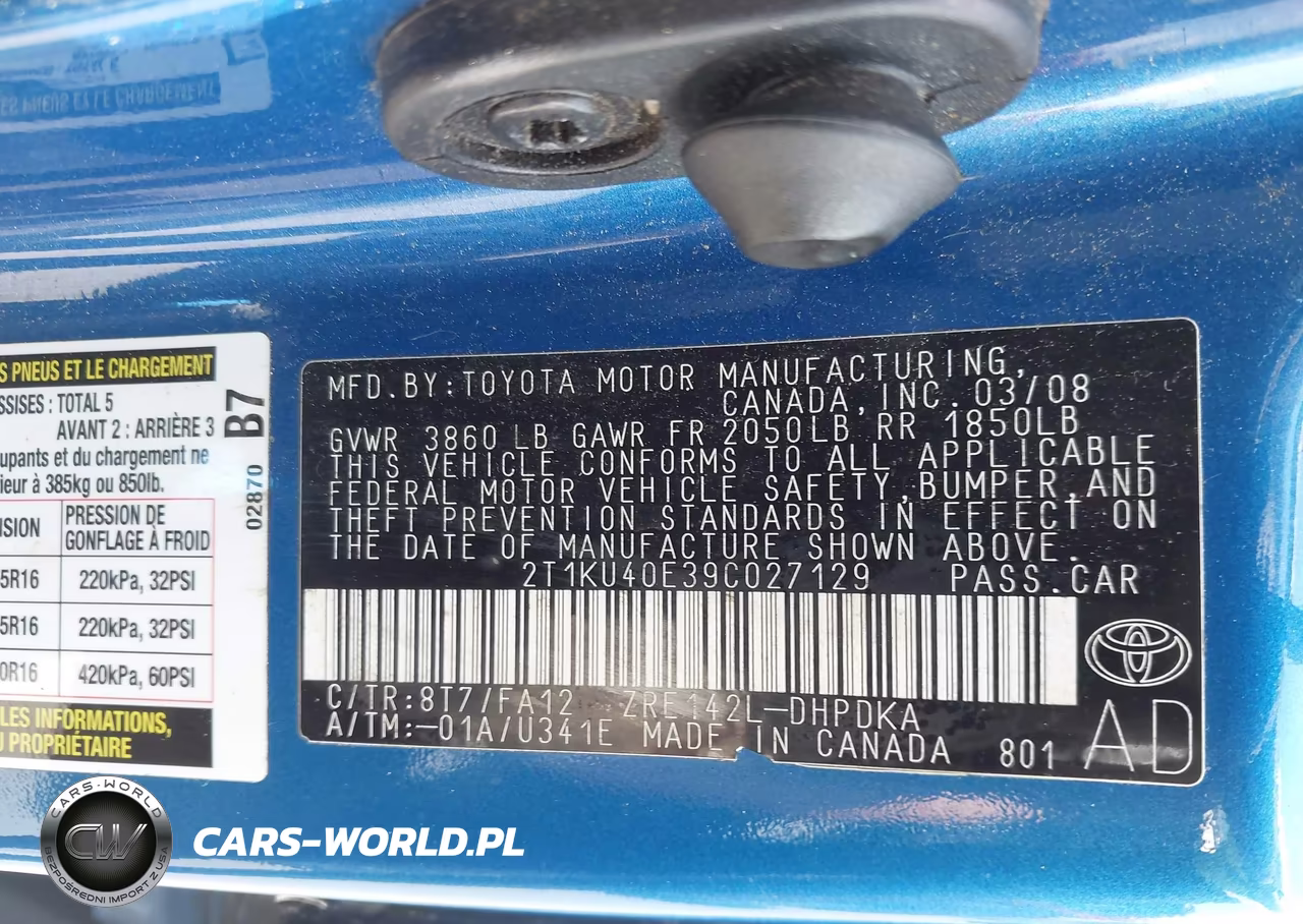2009 Toyota Matrix VIN:2T1KU40E39C027129 - 9