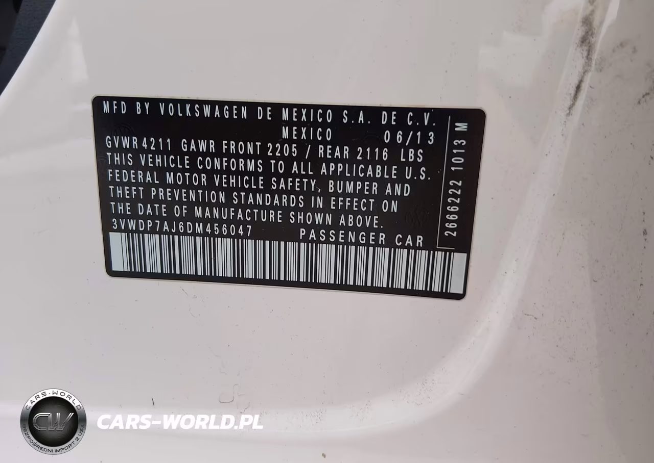2013 Volkswagen Jetta 2.5L Se VIN:3VWDP7AJ6DM456047 - 9