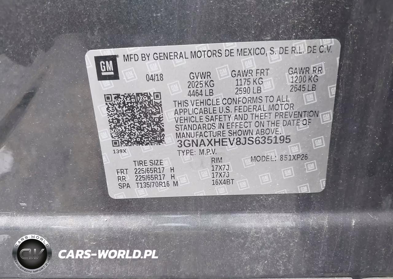 2018 Chevrolet Equinox Ls VIN:3GNAXHEV8JS635195 - 9