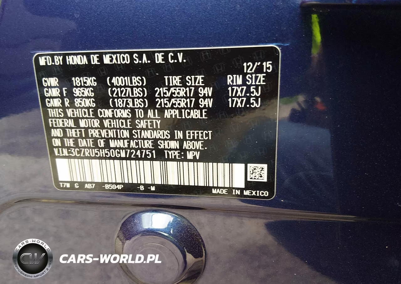 2016 Honda Hr-V Ex VIN:3CZRU5H50GM724751 - 9