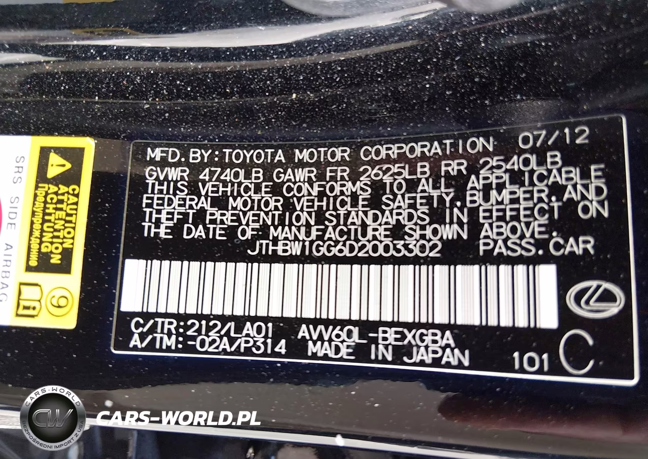 2013 Lexus Es 300H VIN:JTHBW1GG6D2003302 - 9