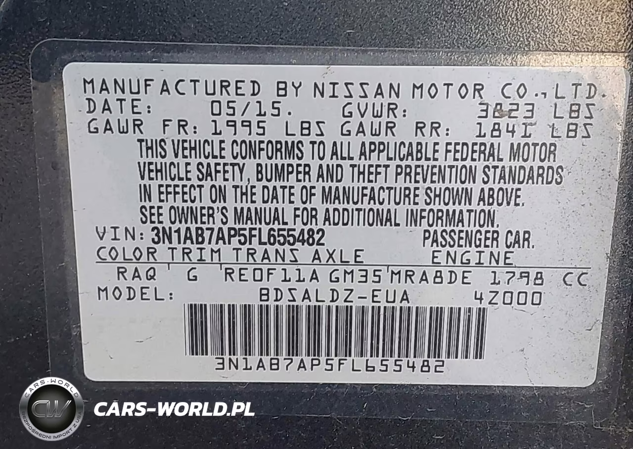 2015 Nissan Sentra Fe+ S-S-Sl-Sr-Sv VIN:3N1AB7AP5FL655482 - 9