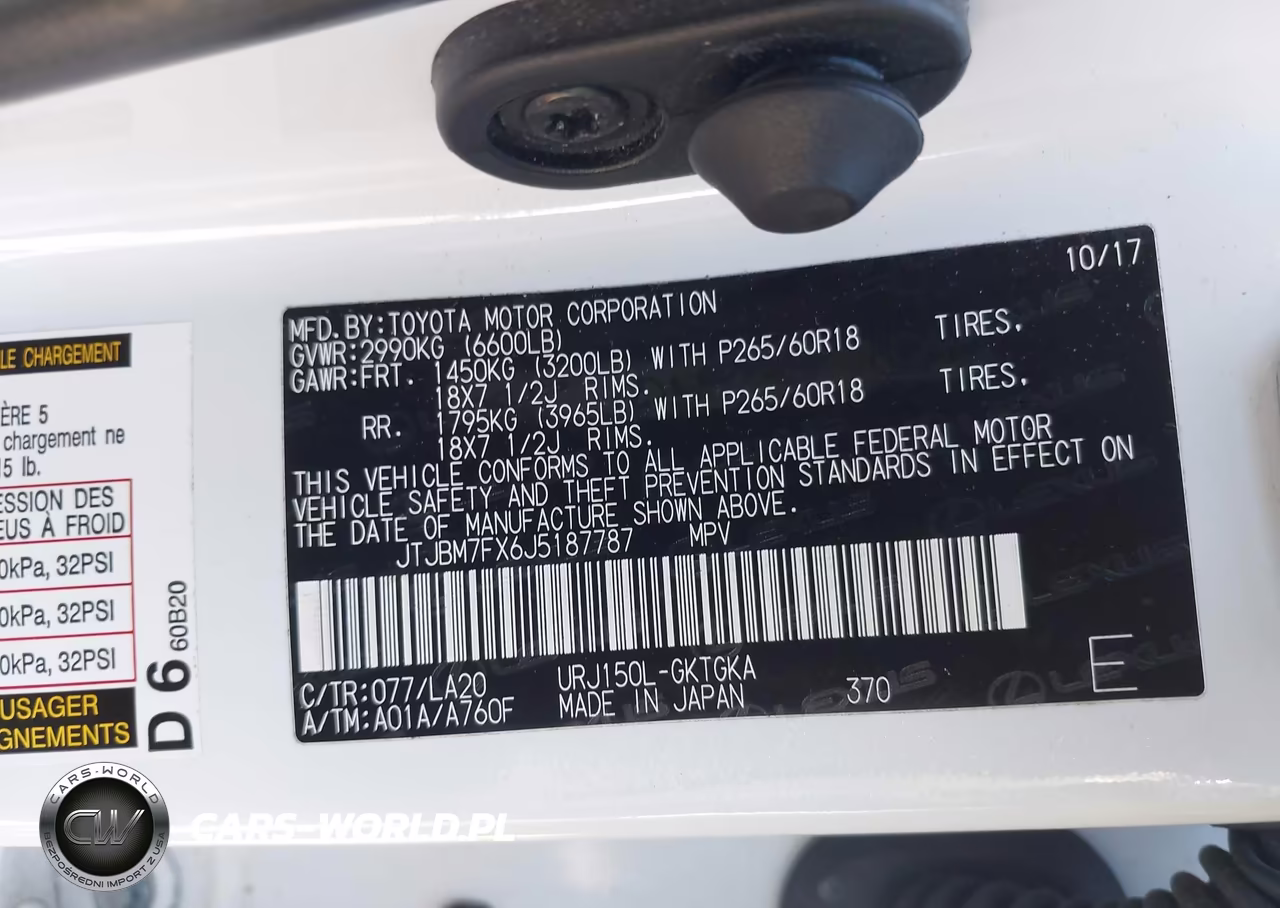 2018 Lexus Gx 460 VIN:JTJBM7FX6J5187787 - 9