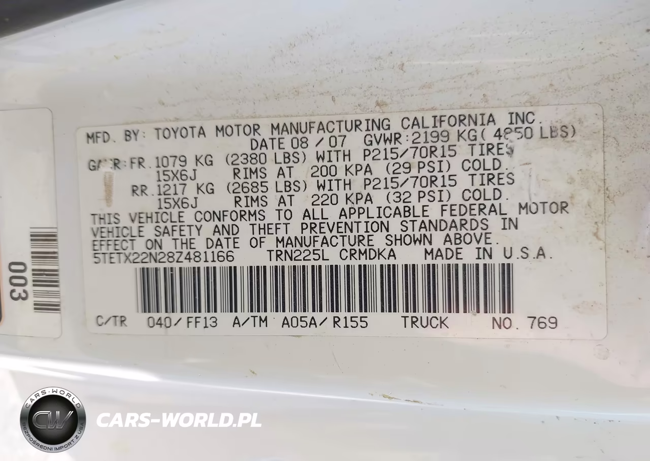 2008 Toyota Tacoma VIN:5TETX22N28Z481166 - 9