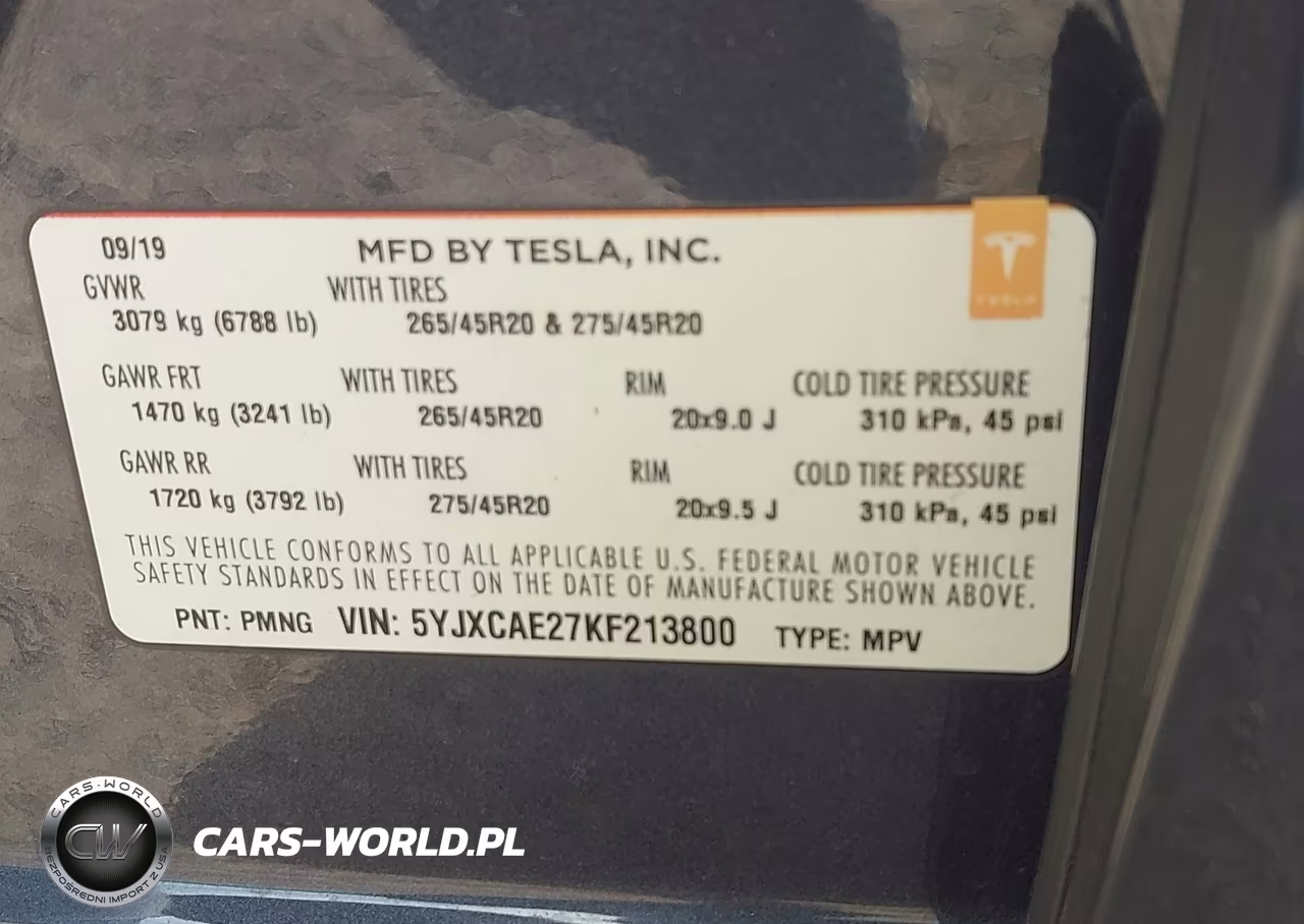 2019 Tesla Model X 100D-75D-Long Range VIN:5YJXCAE27KF213800 - 9