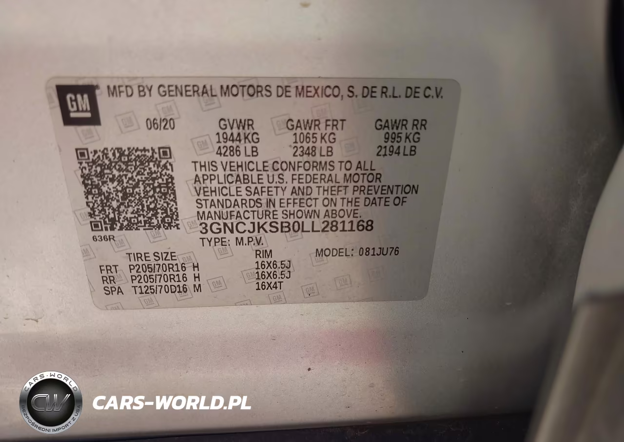 2020 Chevrolet Trax Fwd Ls VIN:3GNCJKSB0LL281168 - 9