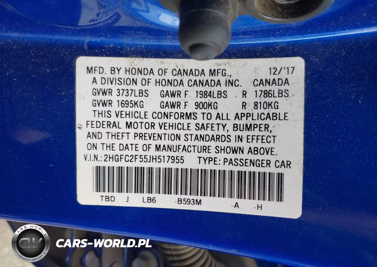 2018 Honda Civic Lx VIN:2HGFC2F55JH517955 - 9