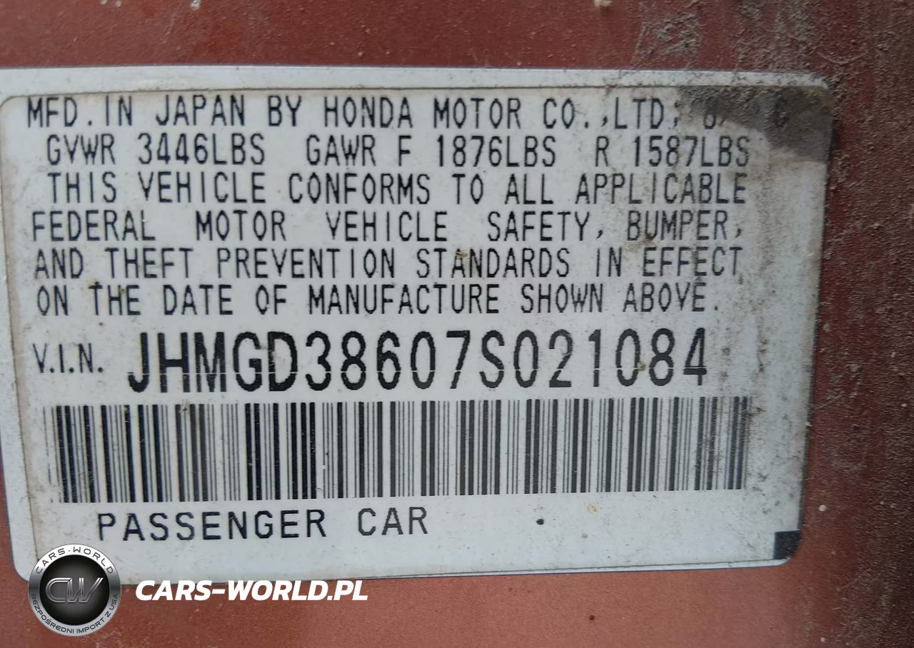 2007 Honda Fit Sport VIN:JHMGD38607S021084 - 8