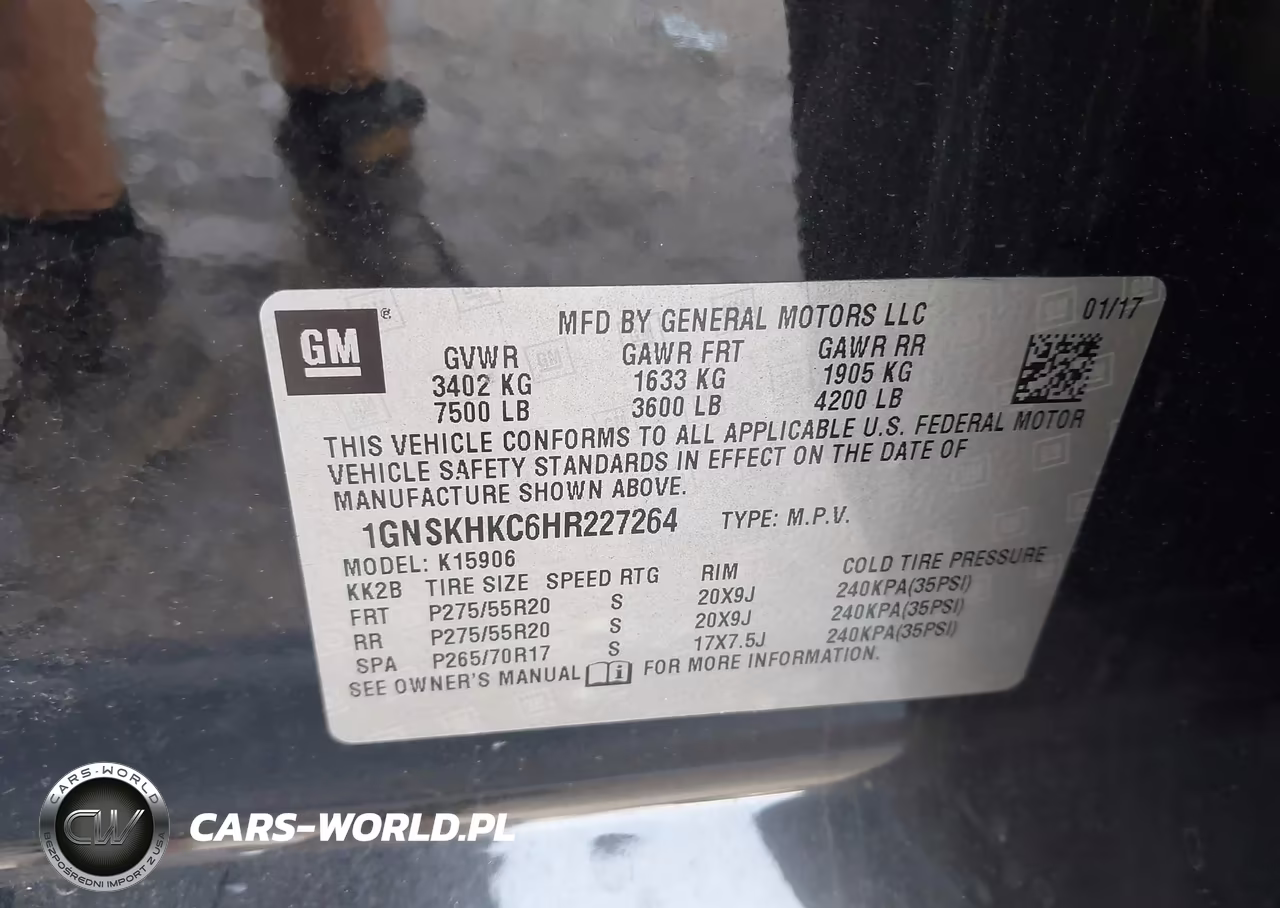 2017 Chevrolet Suburban Lt VIN:1GNSKHKC6HR227264 - 9