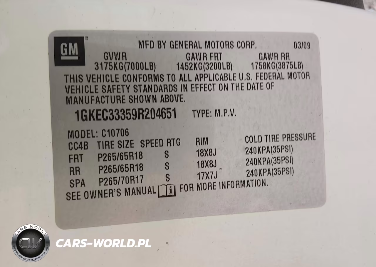 2009 GMC Yukon Slt W-4Sa VIN:1GKEC33359R204651 - 9