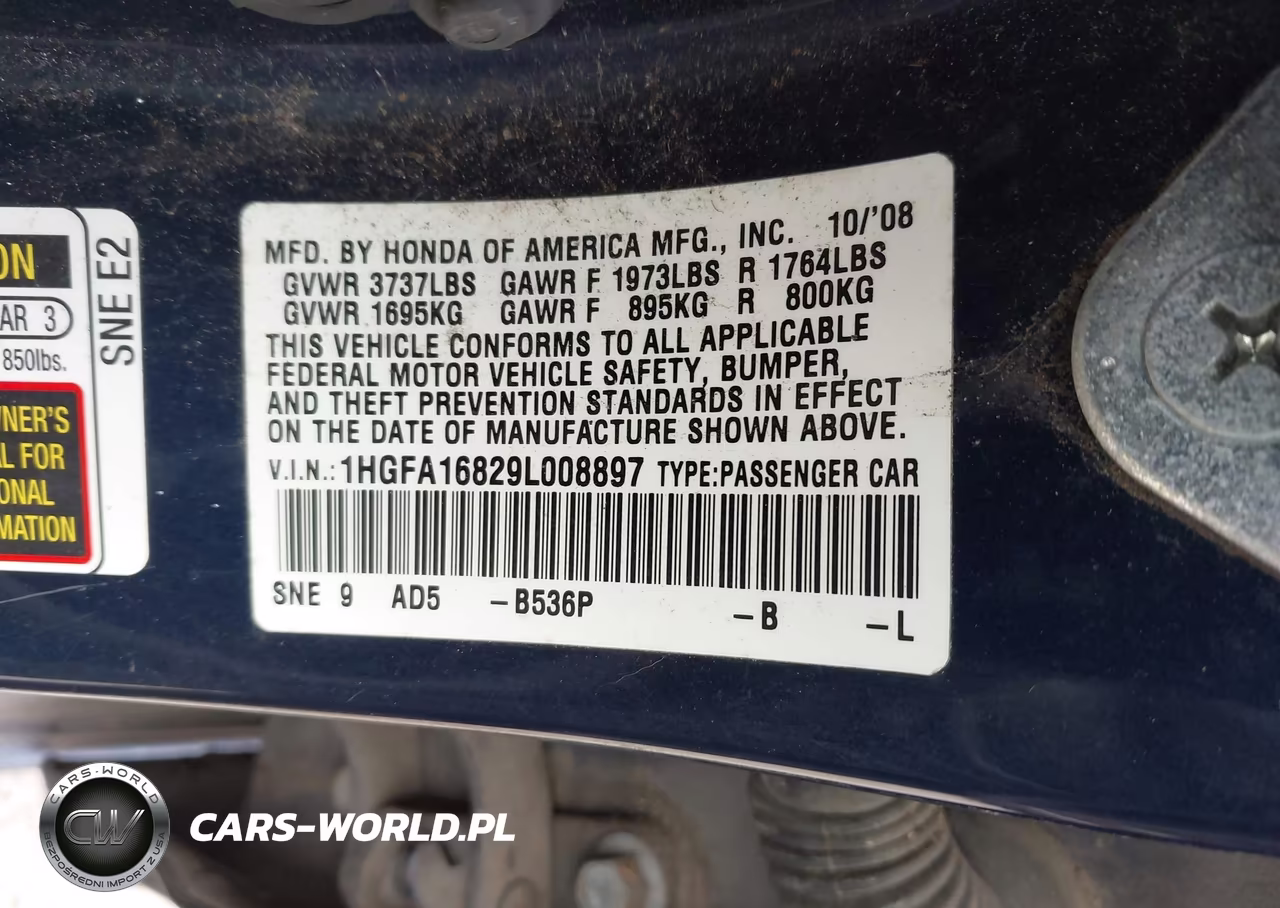 2009 Honda Civic Ex VIN:1HGFA16829L008897 - 9