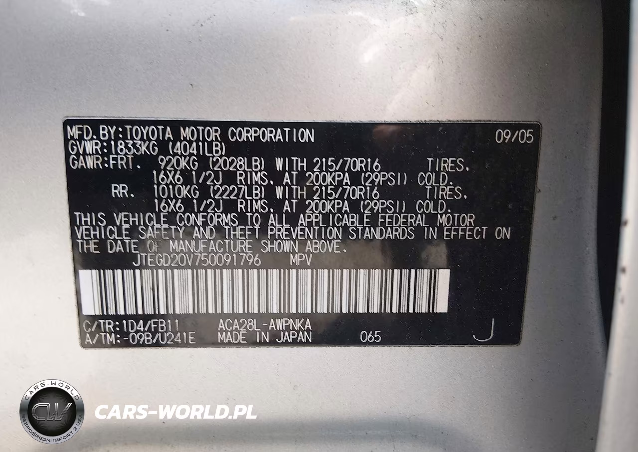 2005 Toyota Rav4 VIN:JTEGD20V750091796 - 9