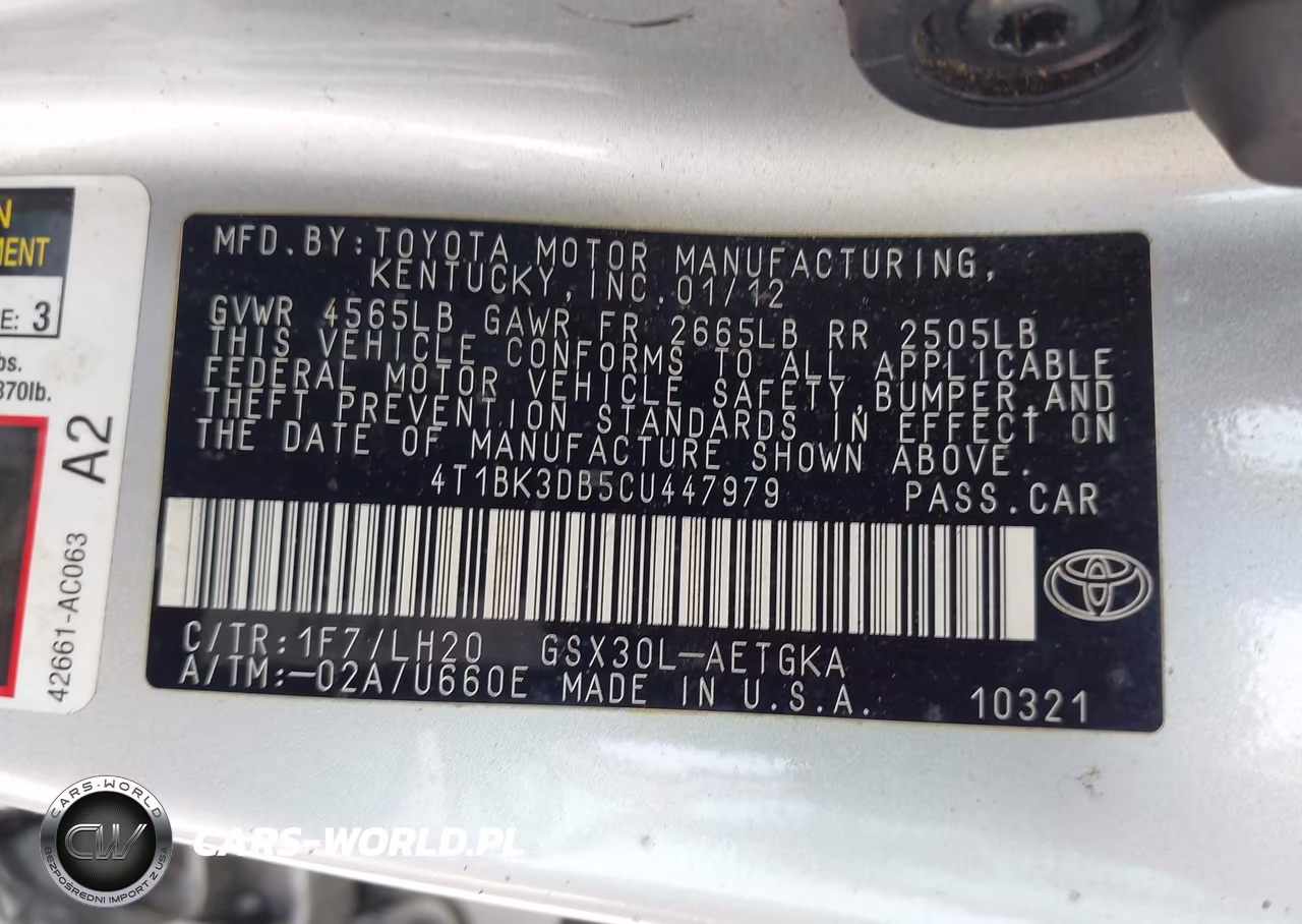 2012 Toyota Avalon VIN:4T1BK3DB5CU447979 - 9