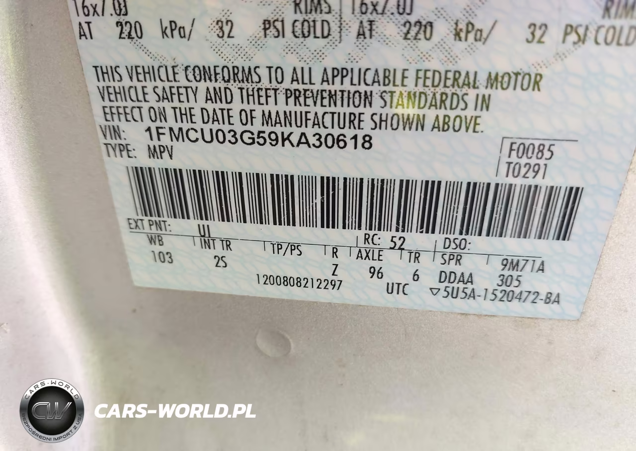 2009 Ford Escape Xlt VIN:1FMCU03G59KA30618 - 9