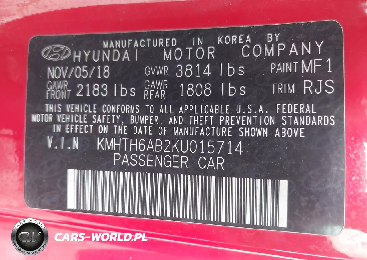 2019 Hyundai Veloster Turbo Ultimate VIN:KMHTH6AB2KU015714 - 9